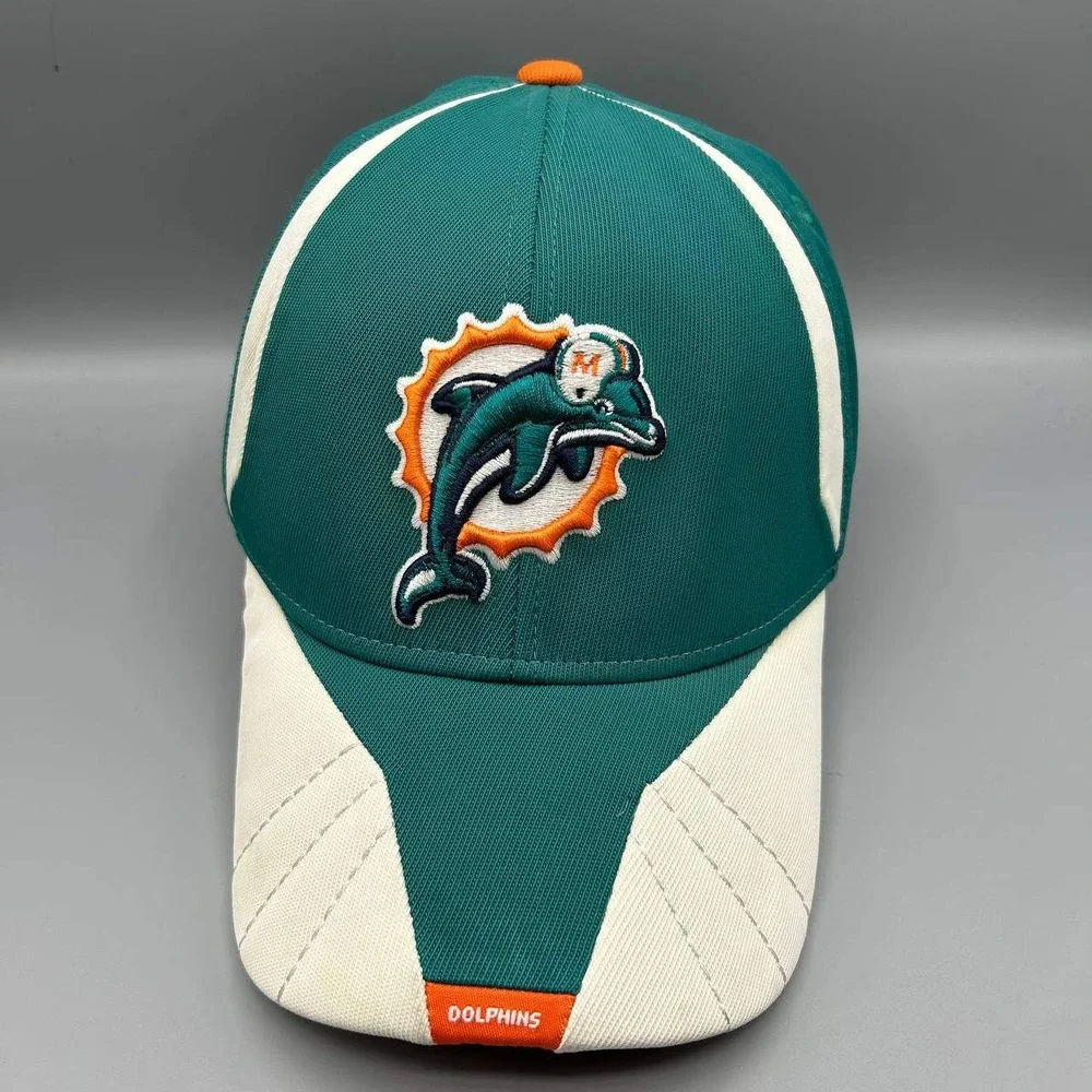 Vintage Miami‎ Dolphins Hat Men Embroidered NFL Reebok Strap Back Cap